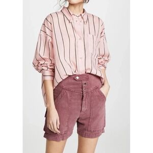 Isabel Marant‎ Etoile Lainey High Rise Shorts Womens Size 42EU 12US Burgundy